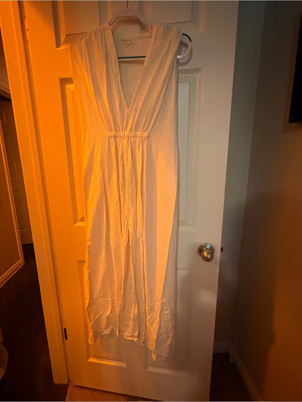 Spiritum Cream/white organic cotton Maxi Dress